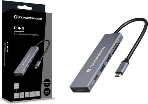 CONCEPTRONIC Dock USB-C->HDMI,2xUSB3.0,SD,100W PD 0.12m gr