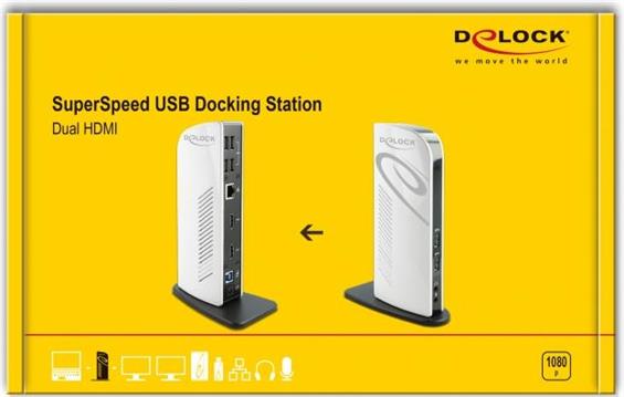 DELOCK USB Dockingstation Dual HDMI Full-HD/USB3.2/LAN/Audio