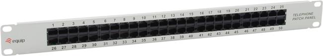 Equip patch panel 50x RJ45 Cat3 19" 1U ISDN light gray