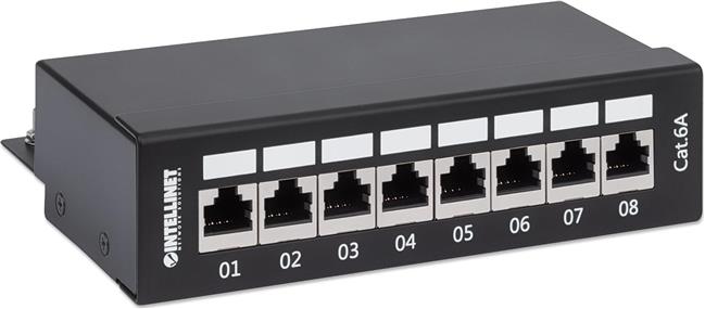 INTELLINET 8-Port Cat6a Patch Panel FTP Desktop black