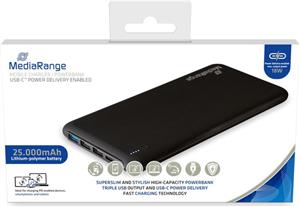 MediaRange Powerbank 25000 mAh 3,7V USB-C mit Quickcharge