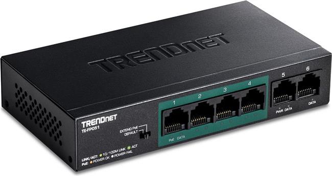 TRENDnet 5-Port Fast Ethernet Long Range PoE+ Switch