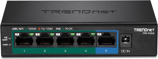 TRENDnet 5-Port Gigabit PoE+ Switch (32W)