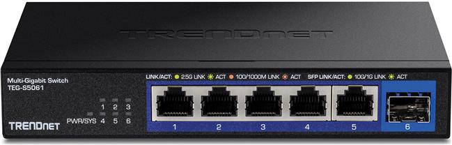 TRENDnet 6-Port 2.5G Unmanaged Switch with 10G SFP+ Port