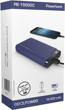 RealPower Powerbank PB-15000C tamnoplava 15.000mAh