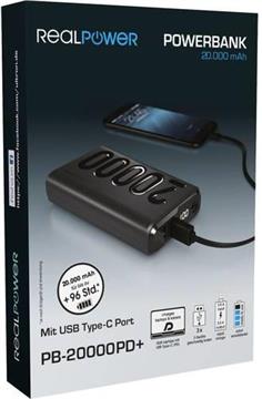 RealPower Powerbank PB-20000 PD+ Nutopia 20.000mAh