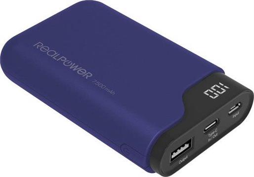 RealPower Powerbank PB-7500C tamnoplava 7.500mAh