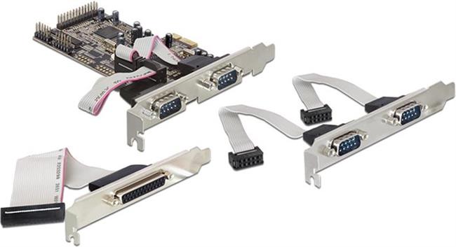 PCI Express card 4 x serial, 1x parallel