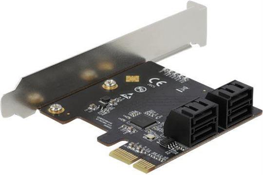 DELOCK 4 Port SATA PCI Express x1 Karte Low Profile Formfakt