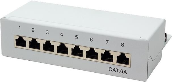 Desktop, Cat.6A, STP, 8 Ports, Grey