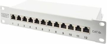 DIGITUS Cat.6A Patch Panel, geschirmt, 12-Port, 10", grau