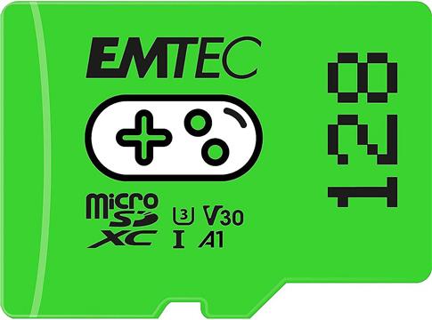 EMTEC MicroSD Card 128GB SDXC CL.10 UHS1 U3 V30 A1 Gaming