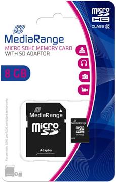 Micro SDHC Card 8GB Class 10 with SD adaptor