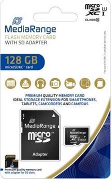 microSDXC memory card, UHS-1 | Class 10, with SD adapter, 128GB