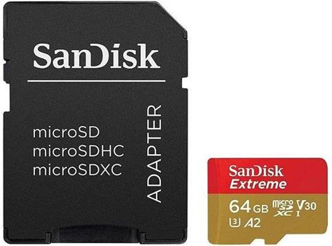 SD MicroSD Card 64GB SanDisk Extreme SDXC inkl. Adapter