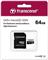 SD microSD Card 64GB Transcend SDXC USD350V w/Adapter