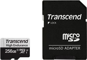 SD microSD Card 256GB Transcend SDXC USD350V w/adapter
