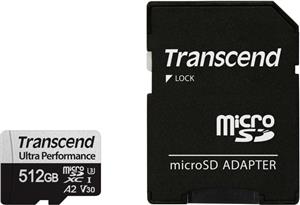 SD microSD Card 512GB Transcend SDXC USD340S w/Adapter