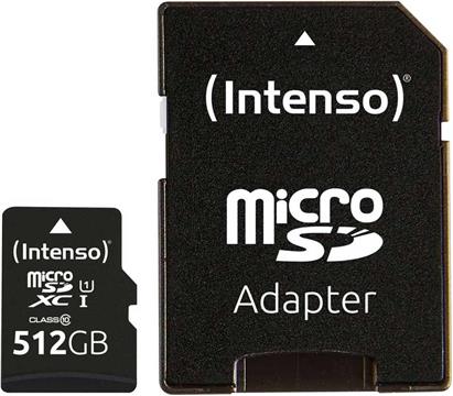 SD MicroSDXC Card 512GB Intenso UHS-I inkl. SD- Adapter retail