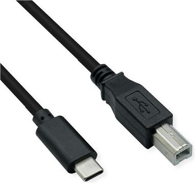 Roline USB2.0 Kabel TIP C, C - B, M/M, 3m, crni