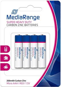 Super heavy duty batteries, Carbon-Zinc, Micro AAA /R03? 1.5V, Pack 4