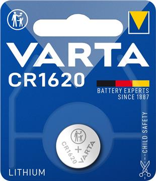 CR 1620, 70 mAh, 3V, 1.2g, 0.4 ccm