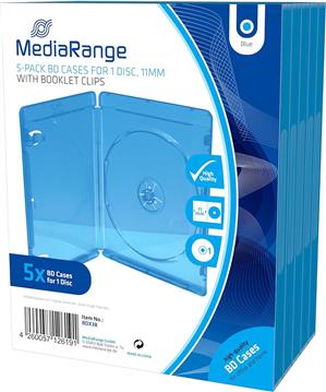 MediaRange BD Case for 1 disc, 11mm, blue, Pack 5