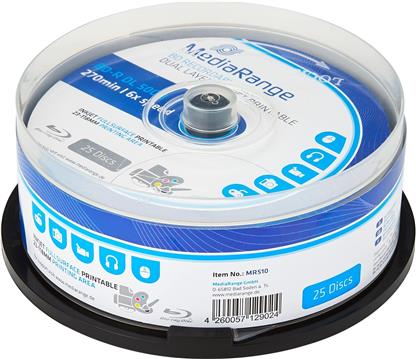 MediaRange BD-R Dual Layer 50GB 6x speed 25er Cakebox