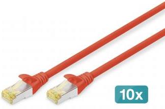 DIGITUS CAT 6A S/FTP patch kabel, 3m, crveni