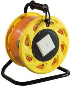 CAT.7A 1200 MHz LAN Cable on Spool with Cat.6A Keystone Jack and Face Plate, 90m, orange