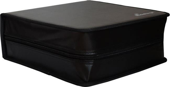 MediaRange Media storage wallet for 200 discs, synthetic leather, black