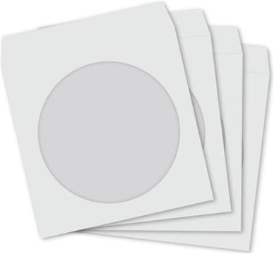 MediaRange Paper sleeves for 1 disc, with flap and window, assorted colors, Pack 100