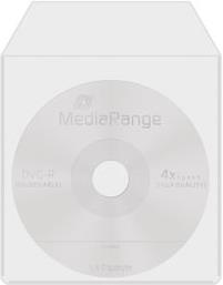 MediaRange Plastic sleeves for 1 disc, with flap, transparent, Pack 50