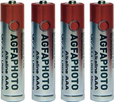 4x AAA, Alkaline, 1.5V, LR03