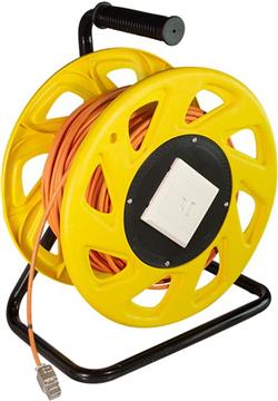 CAT.6A 500MHz LAN Cable on Spool with Cat.6A Keystone Jack and Face Plate, 60m, orange