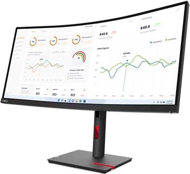 /937cm/34" (3440x1440) Lenovo ThinkVision T34w-30 4ms HDMI DP USB-C Wide Curve Raven Black