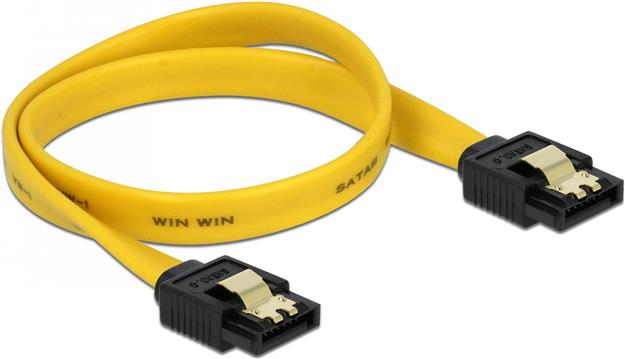 SATA, 6Gbps, straight/straight, 0.3m, Yellow