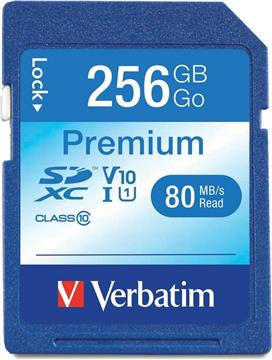 SD Card 256GB Verbatim SDXC Premium Class 10 extern retail