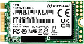 SSD 1TB Transcend M.2 MTS430S (M.2 2242) 3D NAND, SATA3