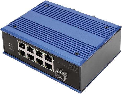 DIGITUS Switch Ind. 8-Port 10/100 PoE Unmanaged blau