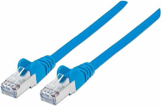 S/FTP 26 AWG, CAT7 Raw Cable, CAT6a Modular plugs, 0.25 m, Blue