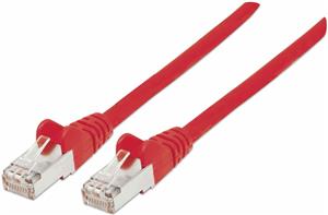 S/FTP 26 AWG, CAT7 Raw Cable, CAT6a Modular plugs, 0.5 m, Red