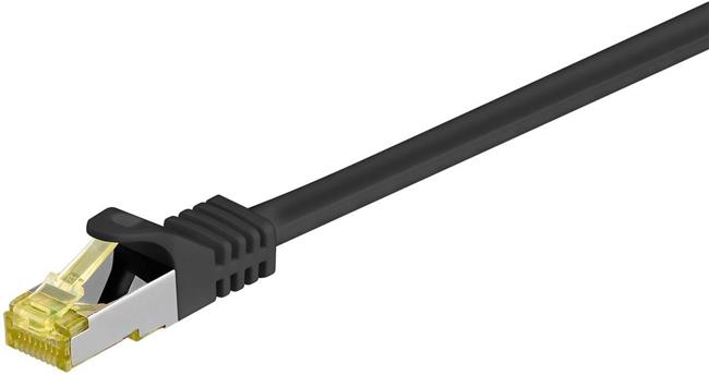 S/FTP 26 AWG, CAT7 Raw Cable, CAT6a Modular plugs, 20 m, Black