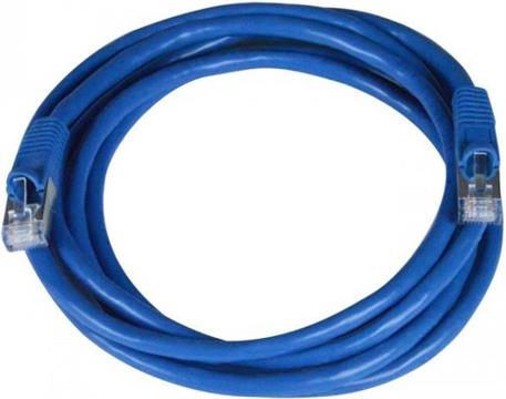 S/FTP 26 AWG, CAT7 Raw Cable, CAT6a Modular plugs, 5 m, Blue