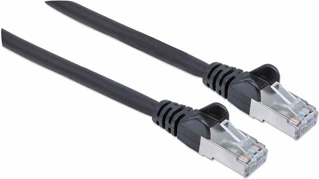S/FTP 26 AWG, CAT7 Raw Cable, CAT6a Modular plugs, 7.5 m, Black