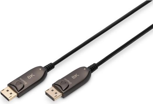 DIGITUS DisplayPort AOC Hybrid Glasfaserkabel, UHD 8K, 15m