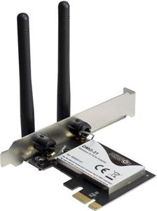 Inter-Tech Wi-Fi 4 PCIe Adapter DMG-31 2T2R Antenne 300Mbps retail