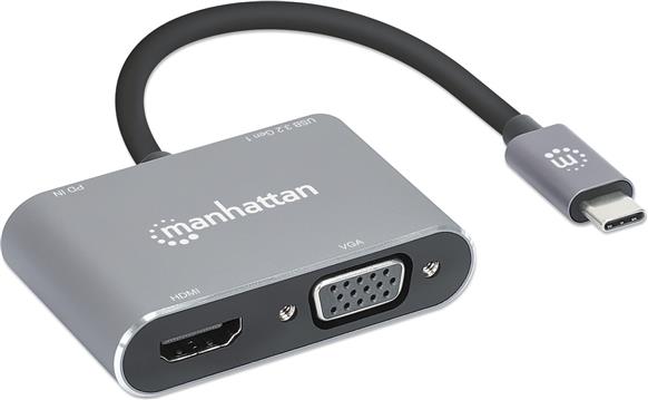 MANHATTAN USB-C to HDMI and VGA 4in1 Inverter Power Delivery