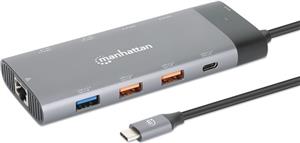 MANHATTAN USB-C PD 10-in-1 Dual Monitor 8K Docking Station