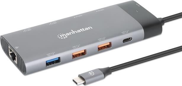 MANHATTAN USB-C PD 10-in-1 Dual Monitor 8K Docking Station